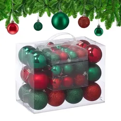 Relaxdays Weihnachtskugeln Set Dunkelgrün,Rot