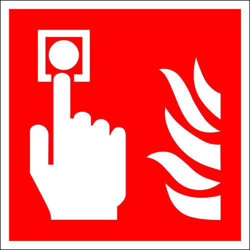 Hinweisschild Brandmelder Aluminium (B x H) 150mm x 150mm ISO 7010 1St.