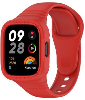 Everyday Crate For Xiaomi Redmi Watch 3 Silicone Watch Strap Adjustable Replacement Watch Band red
