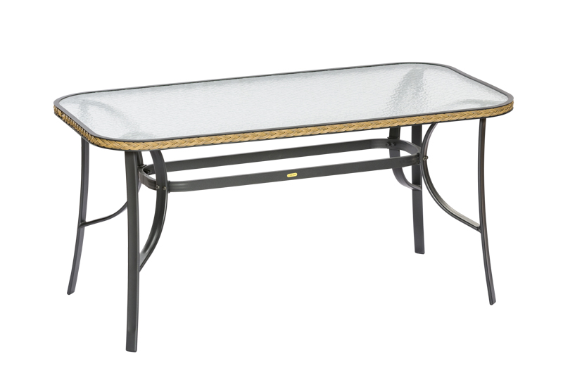 MERXXHANDELS Roma Tisch 150x80cm Graphit/Natur Alu/Kunststoff 09223553