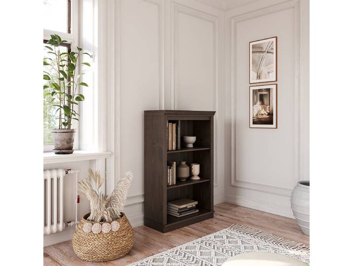 Massives Regal Massivholz Kiefer, lackiert Braun/Kiefer Havanna 119cm