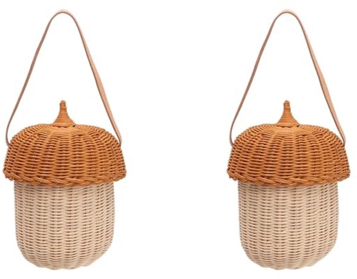 Dailygoods Handgeweven Rotan Eikelmand - Decoratieve Opbergmand voor Kinderen