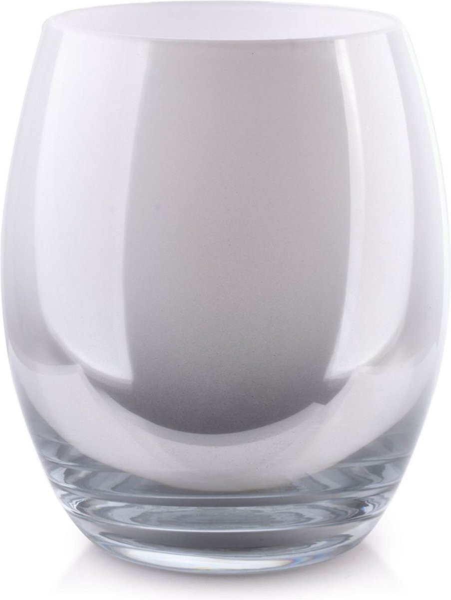 Van der Groff Vaas Zilver & Wit, Hoogte: 20 cm