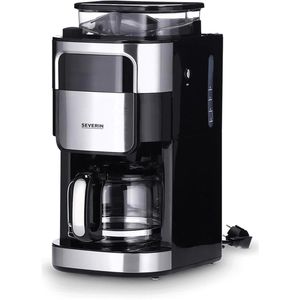 Severin Kaffeemaschine KA 4813, mit Glaskanne, mit Mahlwerk, 1,25 Liter, 1000 Watt, schwarz, bis zu 10 Tassen