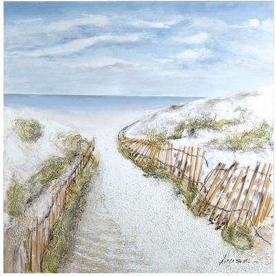 Leinwandbild GILDE "Gemälde Dünen-Idylle", blau (farbe bild(er): blau), B:100cm H:100cm T:3cm, Leinwand, Bilder, Leinwandbild