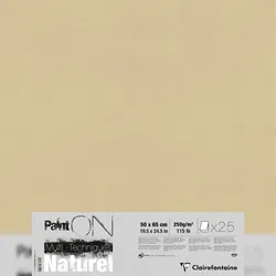 Clairefontaine PaintON Naturel, 25 Bogen 50x65 cm, 250g, Sand, Mixed Media - 96542C