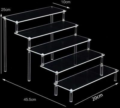 Uplift Treasures Clear Acrylic Multi Tier Display Riser Stand 5 Tier 20x10cm