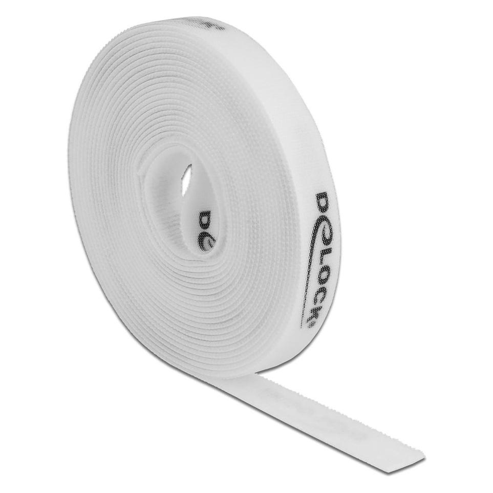 Delock Klettband 5 m x 15 mm Weiss (15 mm) (18387)