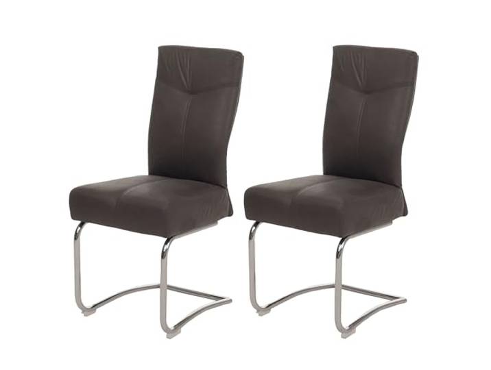Mendler 2er-Set Esszimmerstuhl HWC-G56 Textil Wildleder-Optik - grau