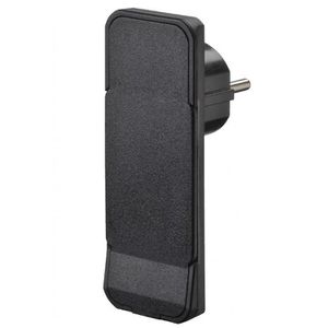 Bachmann Schutzkontaktstecker Flat Plug 933.001, schwarz, aus Kunststoff, Winkelstecker, flach, 16 A / 230 V, IP20 innen