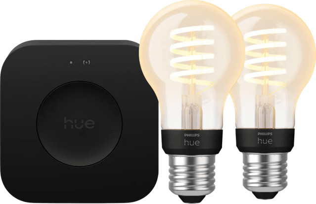 Philips Hue Filament White Ambiance Duo Pack met Bridge Pro LED-set