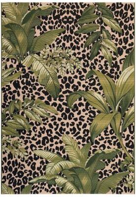 "Liora Manne Marina Safari Indoor/Outdoor Rug 23""X7'6"" by Trans-Ocean Import in Green (Size 8'10""X11'9"")"