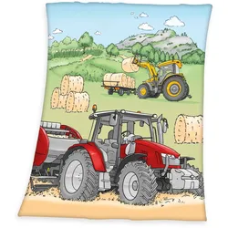 Herding Traktor Fleecedecke Größe 130x160 cm