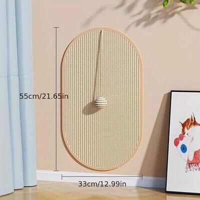 Uplift Essentials Durable Sisal Cat Scratch Pads Self Adhesive Wall & Furniture Protector oval