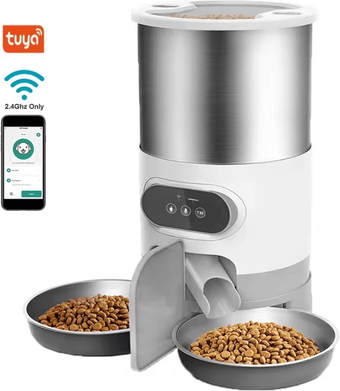 Inspire Curations Smart App Controlled Automatic Pet Feeder With Dual Meal Tray a 3l Wifi