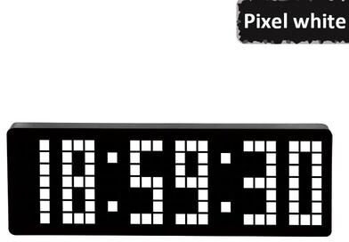 Uplift Essentials Simple Style Pixel LED Digital Clock white