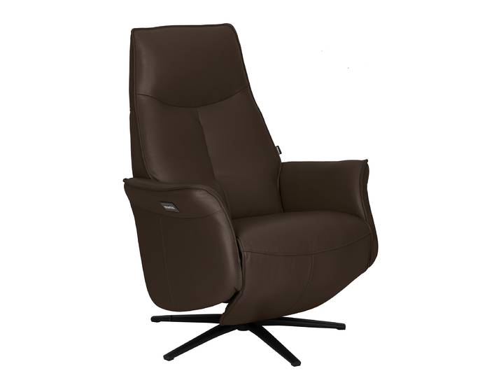 home24 Relaxfauteuil bruin Leer Basia 79 x 111 x 86cm
