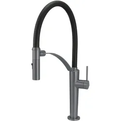 Neuesbad Spültischarmatur mit flexiblem Auslauf, 2-Funktion Brause, Titan NB1DEBRCD72M1