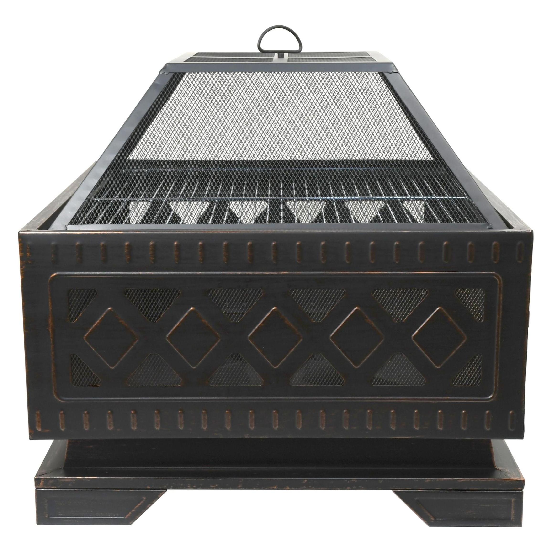 Cattara Feuerstelle SQUARE kupfer patiniert mit Deckel (63.50 cm) (13009)