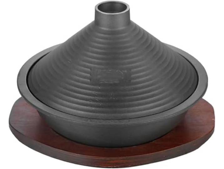 ZYJIX Marokkanischer Tajine-Topf Mit Tablett – Gusseisen, Antihaftbeschichtet, Induktionsgeeignet, Unverzichtbar Für Die Küche Für Gasherde, Konischer Deckel Für Geschmackvolles Kochen(Size:28cm)