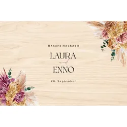 Erinnerungsbox Hochzeit personalisierbar aus Holz im Design "Sunset" - 40x30cm oder 30x20cm