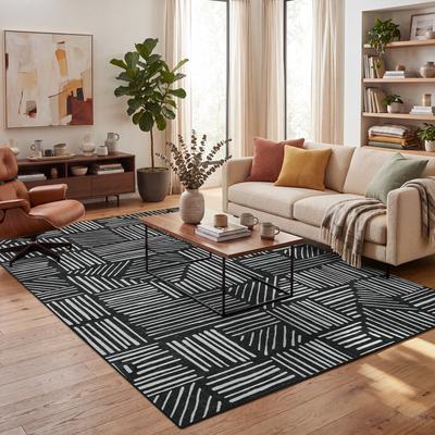 Garvee Modern Geometric Stripes Area Rugs for Living Room Bedroom