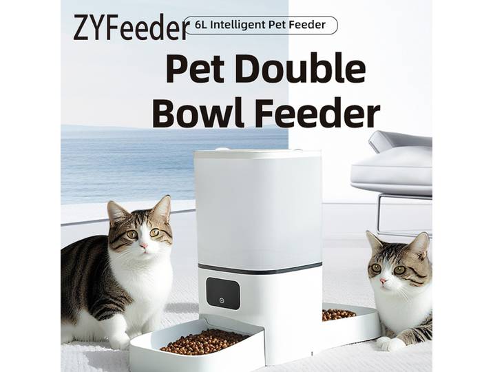 6L Double bol Tuya Smart WIFi mangeoire pour animaux de compagnie automatique chat chien Machine de nourriture lente avec distributeur de nourriture quantitatif chronométré arc