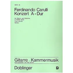 Konzert A-Dur für Gitarre und Streicher, 2 Hörner ad lib. Partitur, Fachbücher