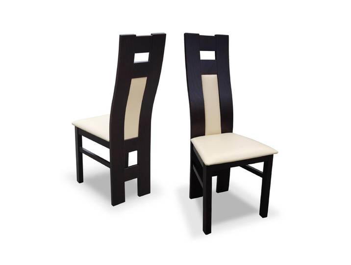 JVmoebel Esszimmerstuhl Eleganter Designstuhl aus Leder und Massivholz in Braun, Made in Europa