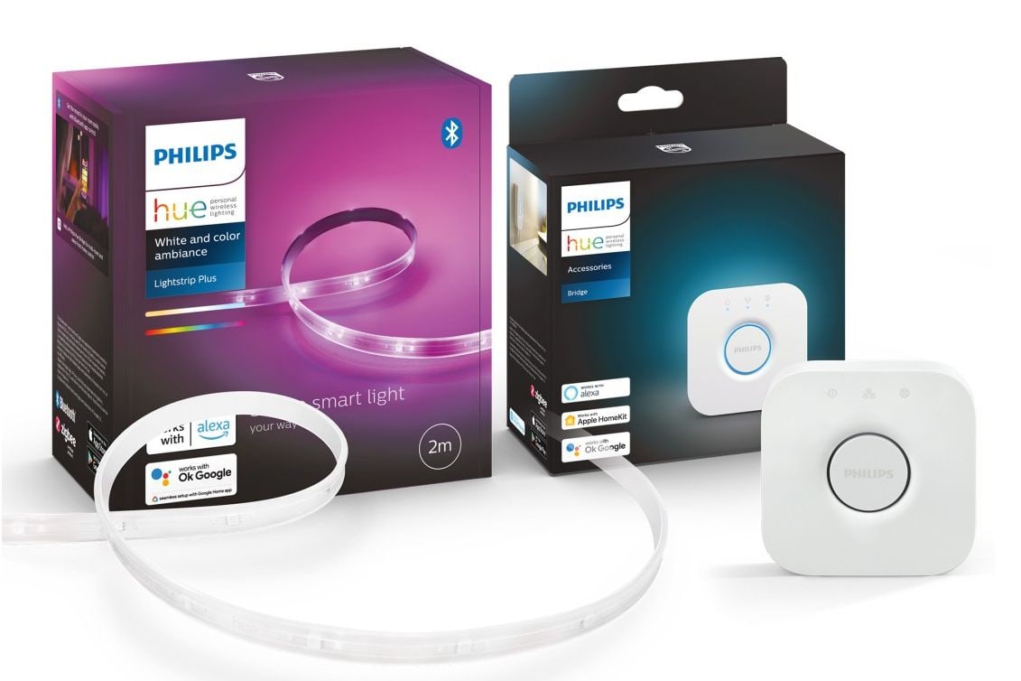 Hama Hue Bridge Bundle White & Color Ambiance + Hue Bridge LED Universalstreifenleuchte 2000 mm DC 00004974