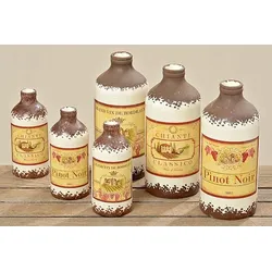 Diverse Vase Wine 3sort H14cm creme Steingut