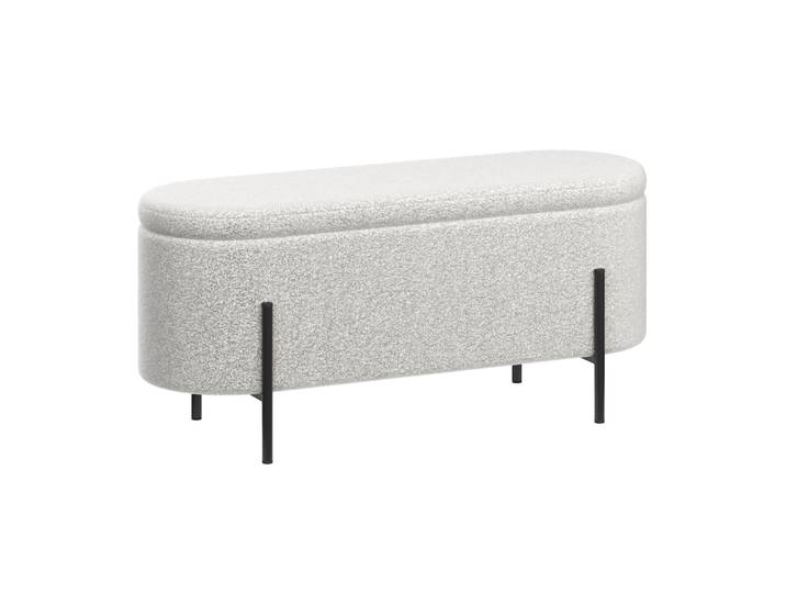Sitzbank Teddy DETMOLD mit Stauraum 97 x 36 x 42 cm weiss