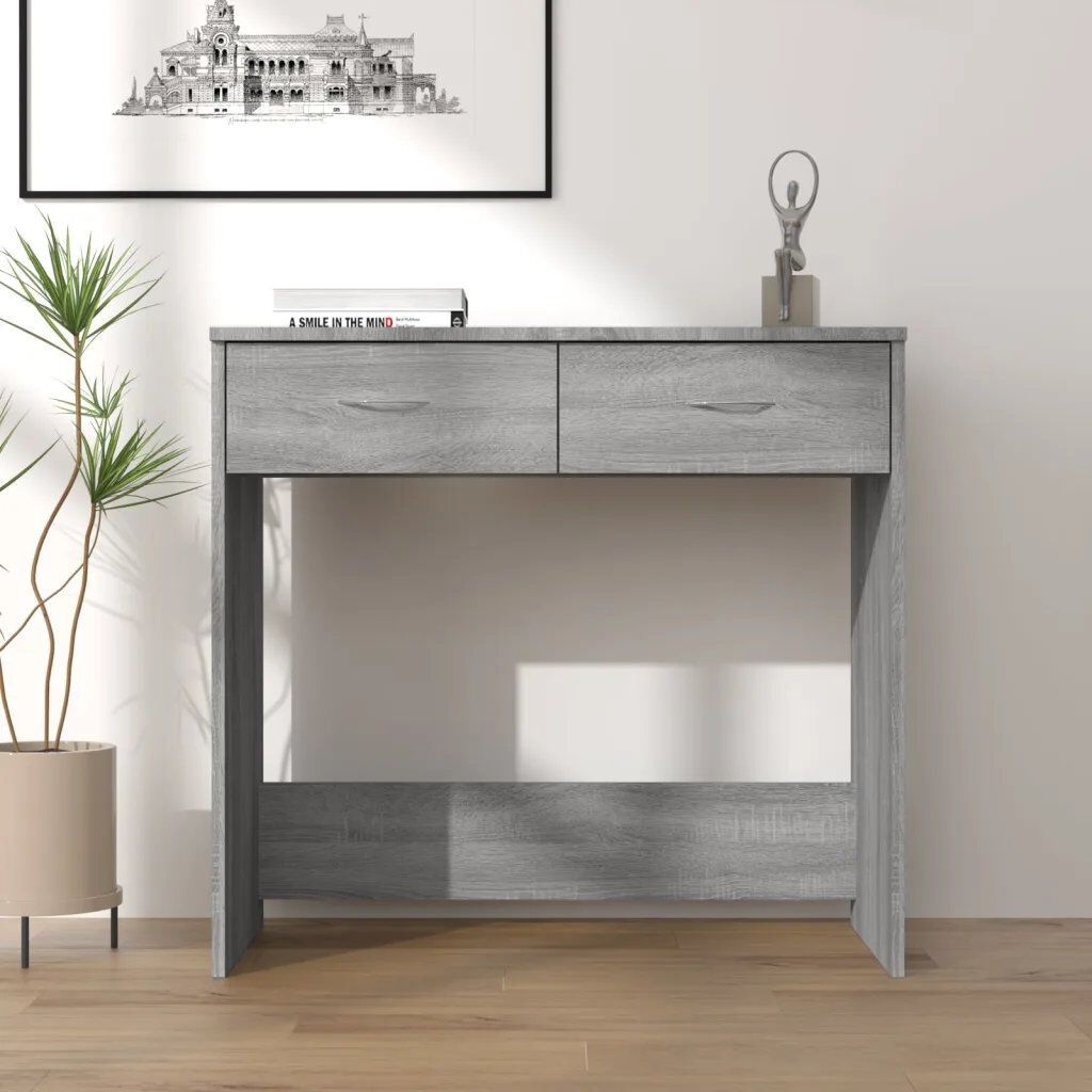 17 Stories Alixandrea Desk Workstation Corner Office Table Computer Desk Engineered Wood Grey Sonoma 75cm H X 80cm W X 40cm D