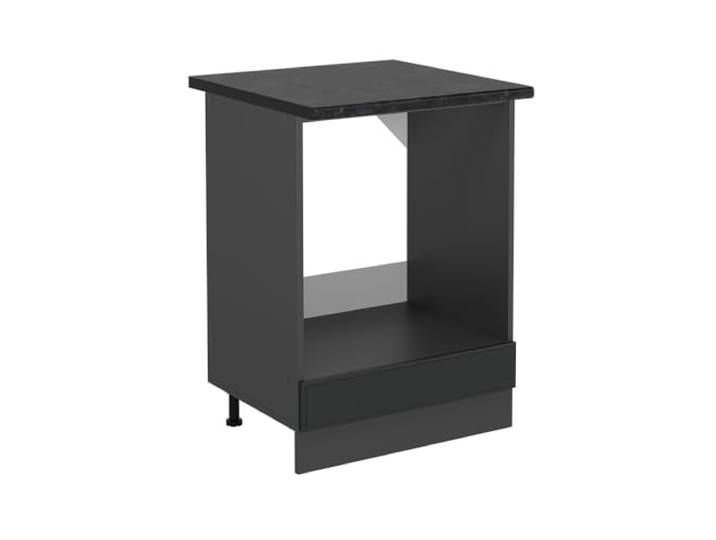 Vicco Herdumbauschrank R-Line, Anthrazit Landhaus, 60 cm MDF-Front · Arbeitsplatte Anthrazit · Höhenverst. Füße · Frei kombinierbar · Einfache Integration