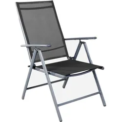 Mojawo, Gartenstühle, 6 Stück Garten Klappstuhl Aluminium - Textilen Silbergrau/Anthrazit
