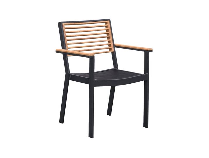 Premium Outdoor Armlehnstuhl „York“ Teak Schwarz Higold