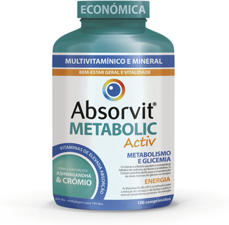 Absorvit Metabolic Activ Multivitamínico e Mineral 100 comprimidos