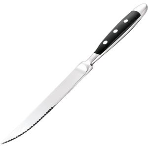 WAS Steakmesser Bistro, 12 Stück, 11,5 cm Edelstahlklinge mit Wellenschliff, Kunststoffgriff