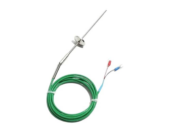Vakuumkompatibler gepanzerter Temperatursensor vom Typ PT100/K, 16/25/40/50 mm, Flanschmontage for KF/CF-Blindplatten, 3 * 100-mm-Sonde(K KF no hole,50mm)