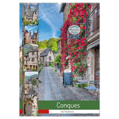 Conques - Via Podiensis (Wandkalender 2026 DIN A2 hoch), CALVENDO Monatskalender
