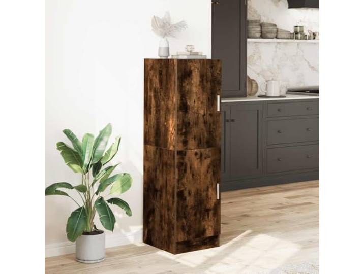 KTHLBRH Küchenschrank Eiche Rauchgrau 38 x 41,5 x 131,5 cm Stabile Spanplatte 60 kg Kapazität Wendetüren für Restaurant und Haushalt