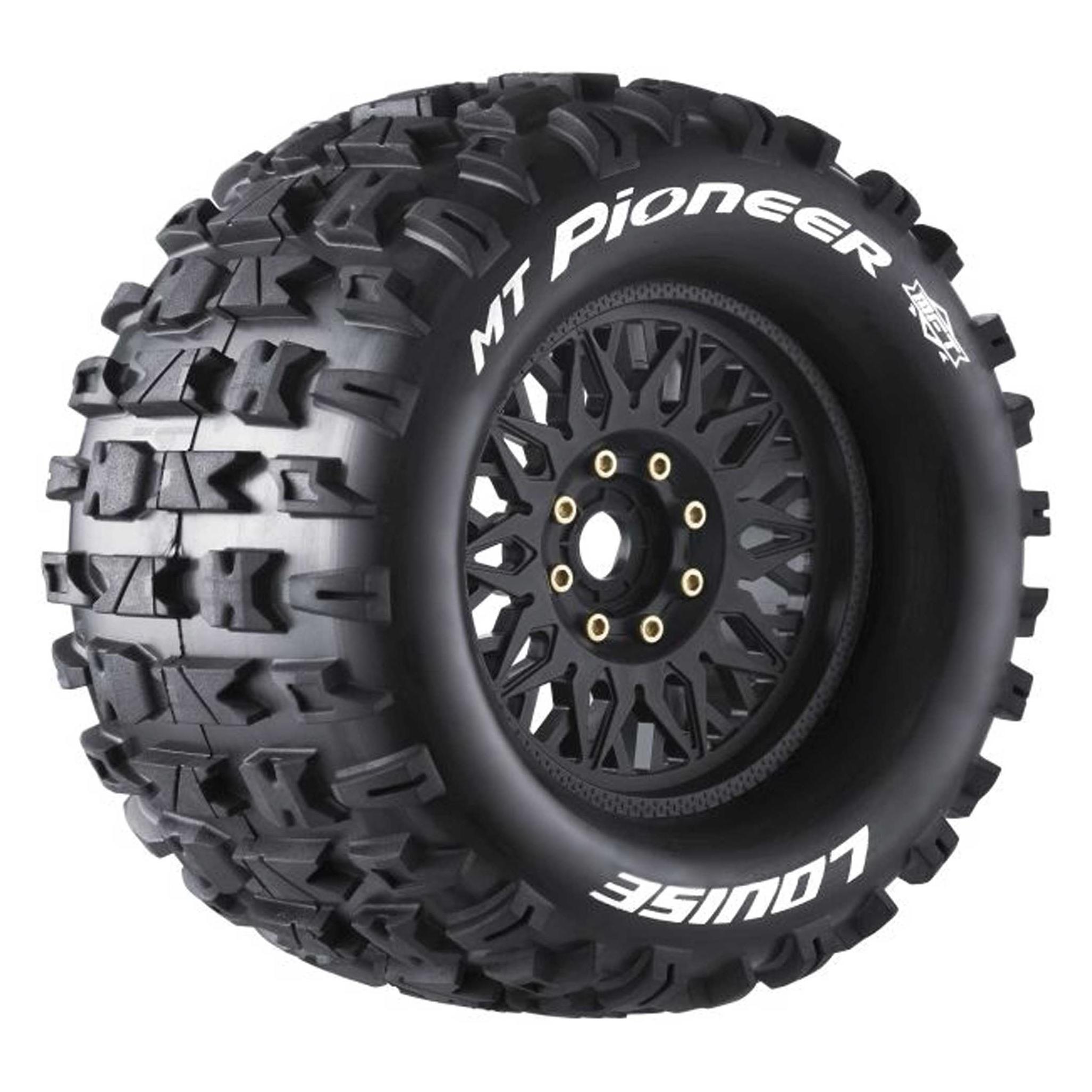 Louise MT-PIONEER 1/8 SPORT (2) Uni-Sechskant tauschbar Felge schwarz 0 & 1/2 OFFSET HEX 17MM (LOUT3321X)
