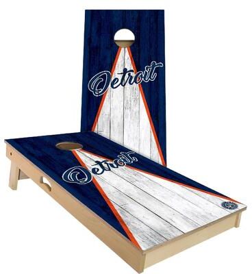 Skip's Garage Detroit Triangle Baseball Outdoor Cornhole Board Set