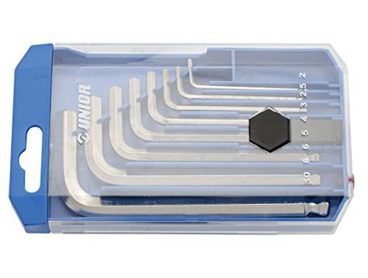 Unior 220/3SPB1 Pennensleutel met kogelkop voor binnenzeskantschroeven, set in kunststof cassette