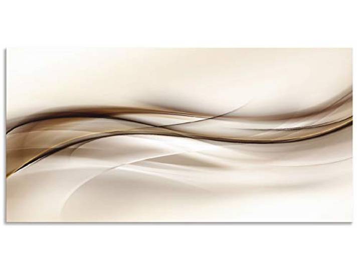 ARTland Spritzschutz Küchenrückwand aus Alu für Küche Herd Spüle 120x60 cm (BxH) mit Motiv Abstrakte Welle Moderne Kunst Abstrakt Kreativ Braun T9LI