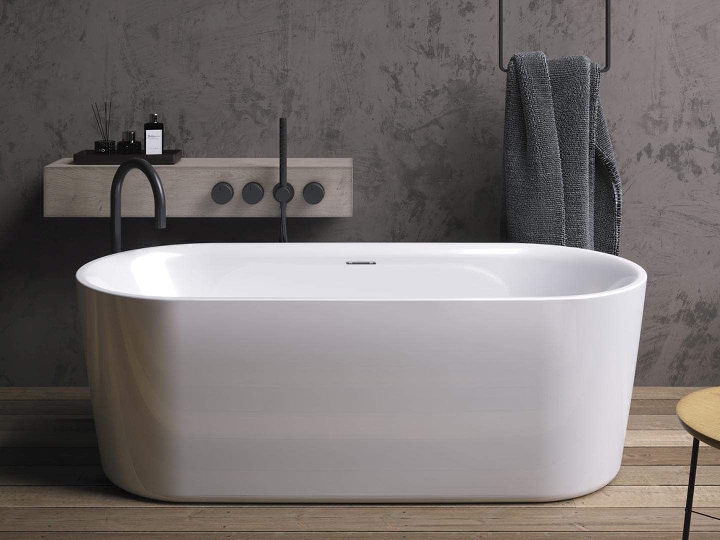 RIHO Modesty freistehende Badewanne, 170x76x59cm, 187 Liter, B090001105