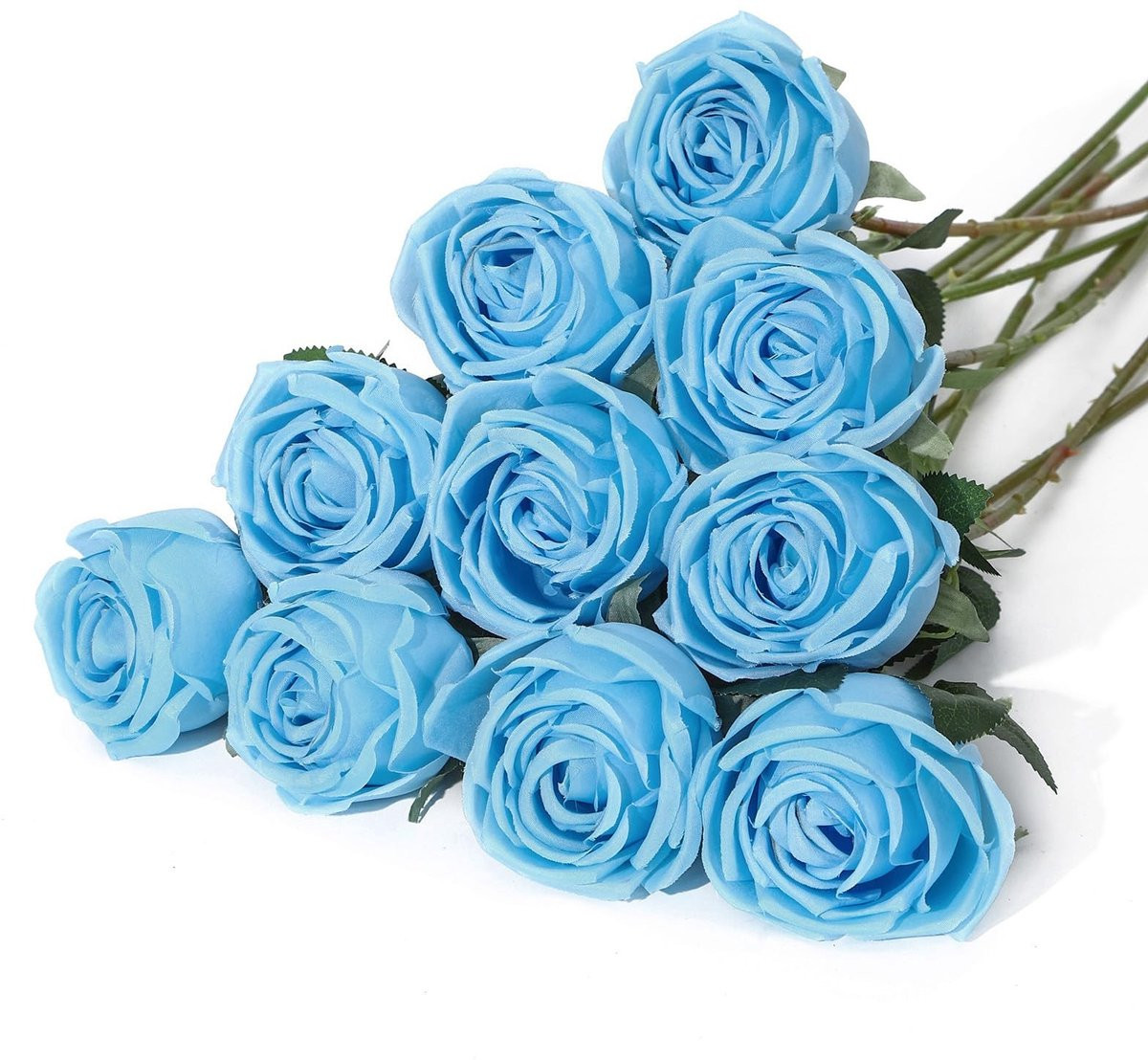 Omgoods 10 stuks kunstbloemen rozen voor decoratie