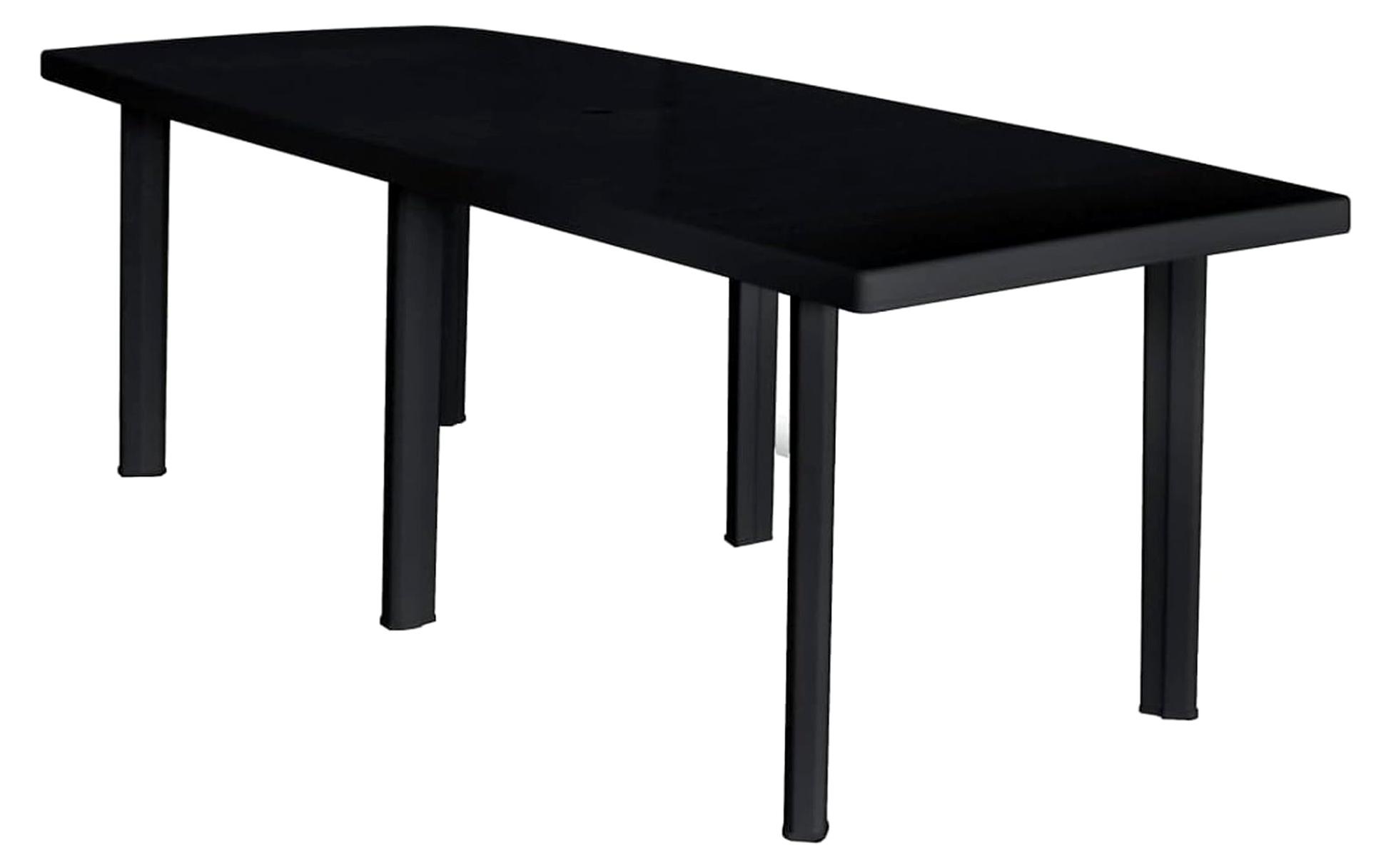 Gartentisch für Garten, Balkon und Terrasse, anthrazit, 216 x 90 x 72 cm, Kunststoff