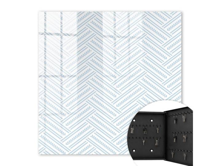 SCHLÜSSELBOX Schwarz 30x30 cm- Türöffnung nach rechts - Dezentes Fischgrätmuster