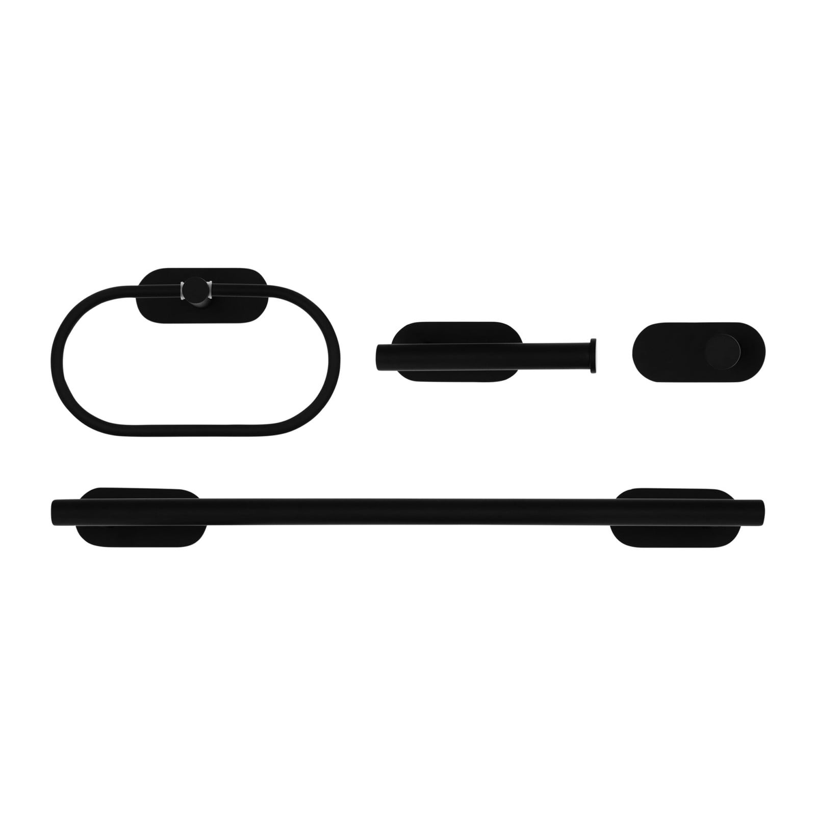 QUVIO Badkamer accessoires set van 4 RVS Zwart